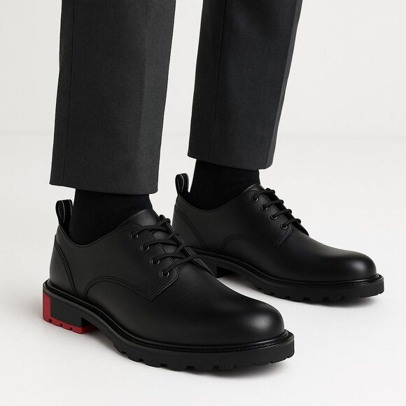 Valentino Garavani VLogo Men’s Leather Oxford Shoes Black US 9 IT 42 NWOB